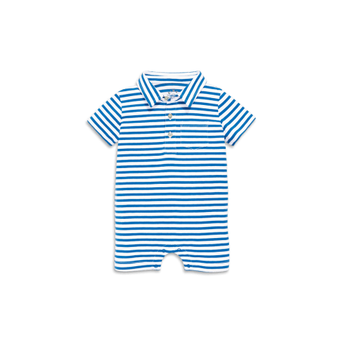 Baby Polo Shortie In Mini Stripe, 3-6M