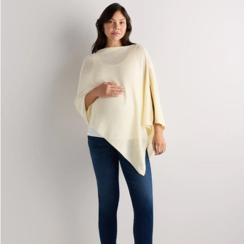 Lightweight Cotton Cashmere Nursing Shawl in Heather Oatmeal