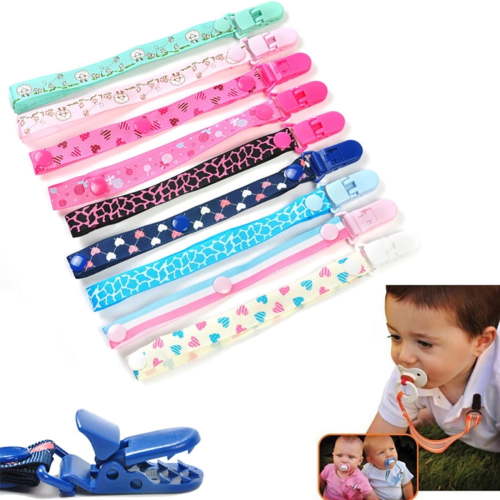 Dengjunhu Baby Pacifier Clips Solid Color, 7PCS Universal Holder Leash for Boys and Girls, Teething Toys Teethers