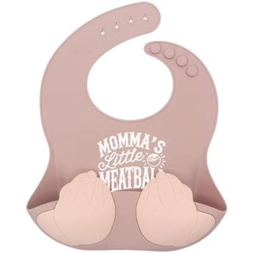Teasin' Teethers Funny Italian Silicone Baby Bib with Pocket Food Catcher for Toddlers and Infants Funny Baby Bib Gift