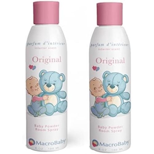 Air Freshener - MacroBaby, Baby Room Spray, Baby Powder Spray Scent, Air Freshener, | 6Oz | 198ml (Pack of 2)