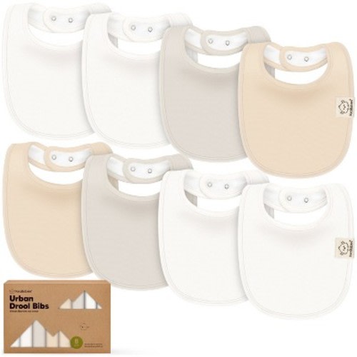 KeaBabies 8pk Organic Baby Bibs for Boy, Baby Drool Bib for Toddler Boys, Girls, Newborn Baby Teething Bibs