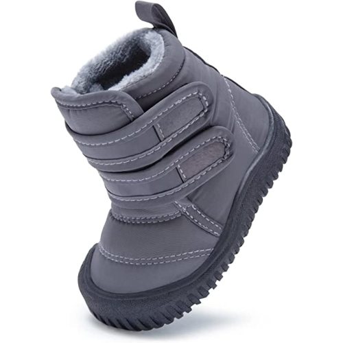 BMCiTYBM Toddler Winter Snow Boots Boys Girls Cold Weather Baby Faux Fur Shoes (Infant/Toddler/Little Kid) - 6-12 Months Infant - 4-grey