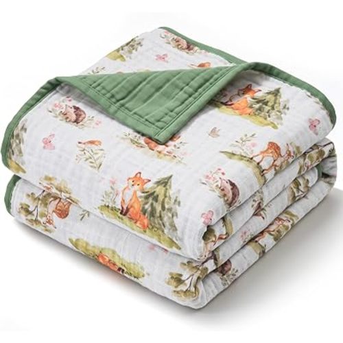 Muslin Baby Blankets for Girls Boys, Cotton Receiving Blanket