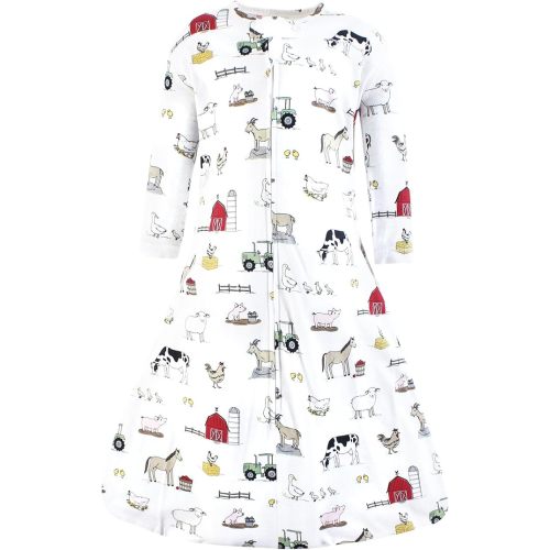 Hudson Baby Unisex Baby Long Sleeve Cotton Jersey Sleeping Bag, Sack, Blanket, Farm, 6-12 Months