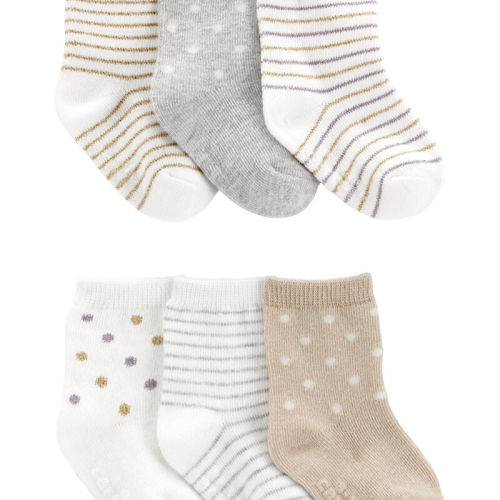 Multicolour Baby 6-Pack Crew Socks | Carter’s Oshkosh Canada
