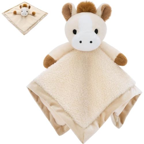 Pony Loveys for Babies 14" Baby Security Blanket Soft Snuggle Toy for Newborns Girls Boys, Pony Stuffed Animal Security Blanket, Ideal Baby Essential Gift