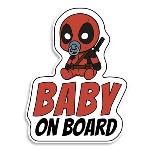 Baby on Board Signs for Car, Superhéro, Waterproof and UV-Resistant Baby on Board Sticker, Durable Sign for Safety Awareness, Easy to Apply for Window or Bumper