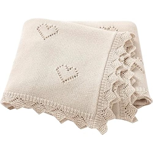 Baby Blanket Cotton Crochet Newborn Neutral Nursery Swaddling Blankets Soft Knitted Boys Girls Receiving Crib 30x40 Inch