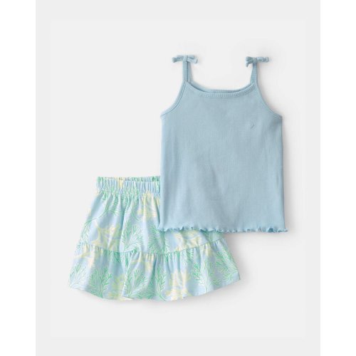 Toddler Girl 2-Piece Tropical Floral Tank Top & Skirt Set - Blue | Carter's