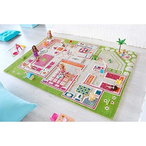 IVI Playhouse Green 3D Play Mat, Non-Toxic, Stain Resistant, Educational Montessori Activity Toys for Kids, Medium, 59" L x 39" W