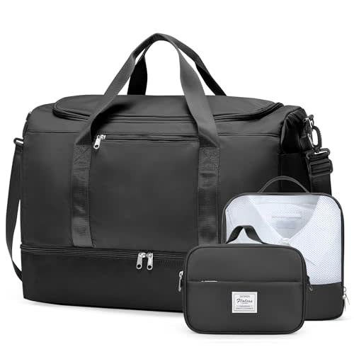 Extra Large Travel Duffle Bag, Carry-On Weekender Bags for Women Travel | Overnight Weekend Bag with Shoes Compartment for Travel Business Trips Sport Hospital,3 Pcs Set