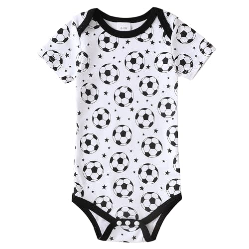 Chichoo Newborn Baby Football Baseball Soccer Sport Themed Jersey Outfit Infant Bodysuit Interlock 195 Gsm 0-24 Months