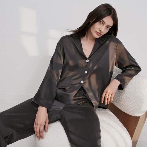 Washable Silk Long Sleeve Pant Set