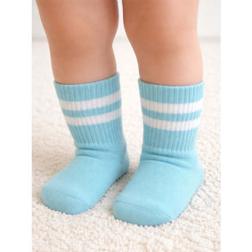 Tube Socks, Celeste Blue Stripe