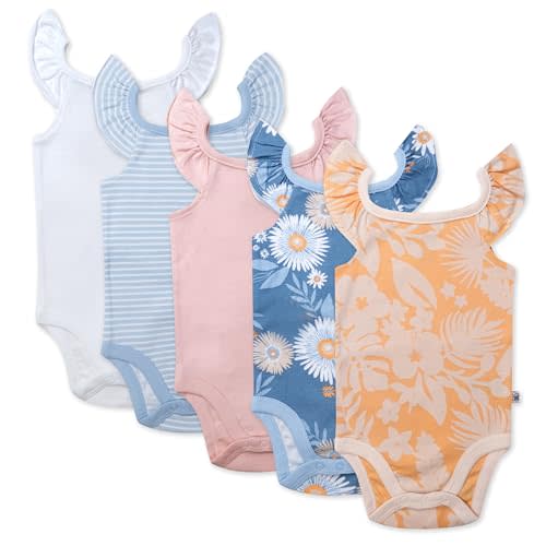 HonestBaby Cami Bodysuits One-piece 100% Organic Cotton for Baby Girls
