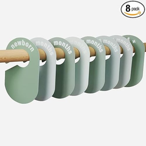 8 Pack Baby Closet Dividers – Pure Green Nursery Organizer for Baby Clothes 0-24 Months, Closet Size Markers, Baby Clothing Organizer for Nursery (green)