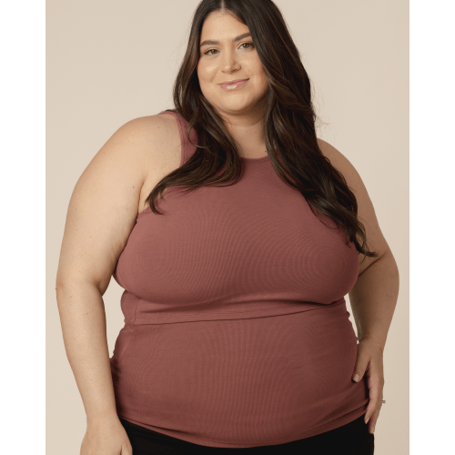 Ribbed Bamboo Racerback Nursing Tank | Redwood - Kindred Bravely