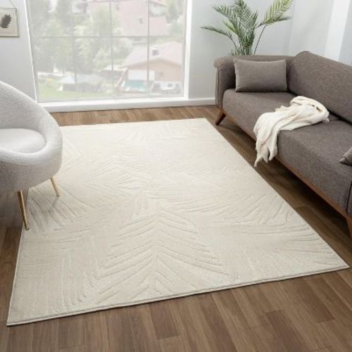 Luxe Weavers Floral Palm Leaf Cream Indoor Area Rug