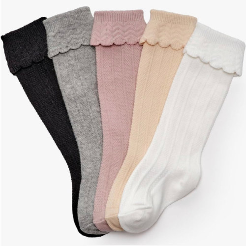 CozyWay Baby & Toddler Knee High Socks For Baby Girls Multi Color - 5 Pack
