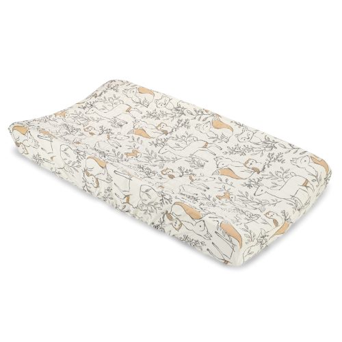 Ezra Quilted Change Pad Cover (Woodland Animal) - Crane Baby