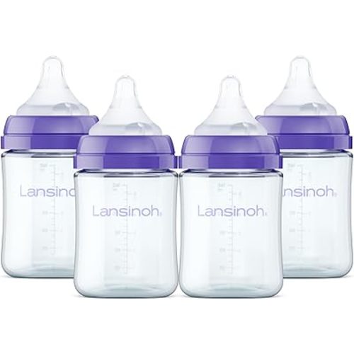 Lansinoh Anti-Colic Glass Baby Bottles, XS