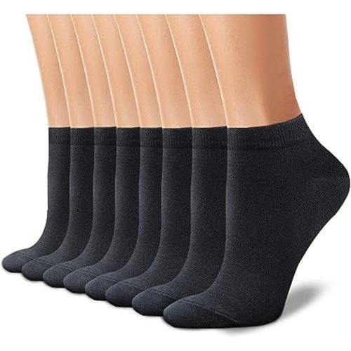 CHARKING 8 Pairs Ankle Socks for Women - Non Slip Cotton No Show Low Cut Casual Socks