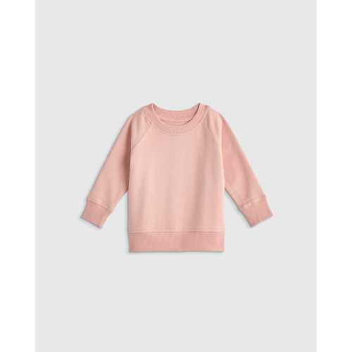 Organic Cotton French Terry Crew Neck Sweatshirt - Baby in Pink Rose
