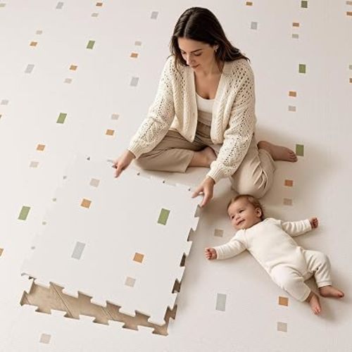 0.6" Thick Baby Play Mat, Interlocking XPE Foam Floor Tiles 3.7 x 5.5 ft