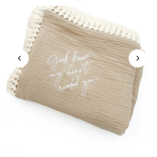 God Knew My Heart Needed You Tan Tassel Swaddle Blanket – AmorClothingCo.