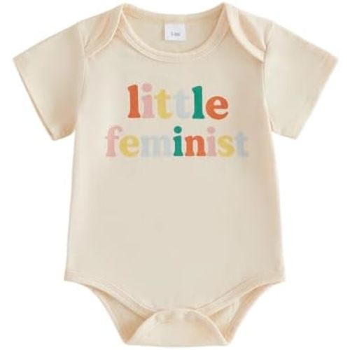 Newborn Baby Girl Clothes Little Feminist Short Sleeve Romper Bodysuit T-Shirt Summer Outfits