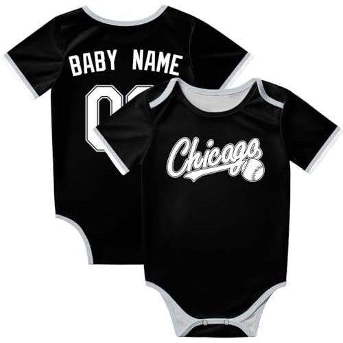 KREDE Baby Clothes Unisex Bodysuit Personalized Custom Baby Name Number for Boy Girl