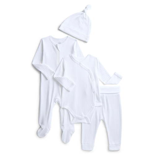 Wonder Nation Baby Gender Neutral Layette Gift Set, 4-Piece, Sizes Newborn-9 Months