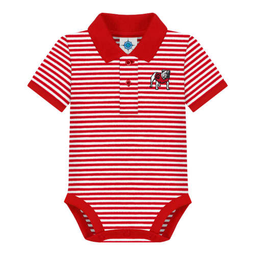 INFANT GEORGIA one piece three snap striped polo - red – The Red Zone- Athens, GA