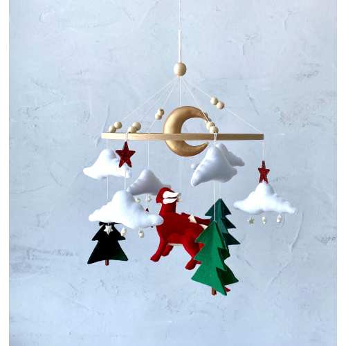 Dragon nursery mobile, Cot mobile, Fanstasy nursery decor,  hanging girl mobile, Felt baby boy mobile, Baby shower gift, newborn gifts.