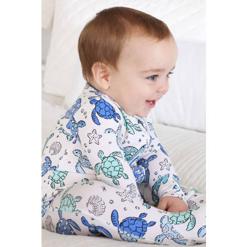 Sea Turtle Splash Zipper Footie