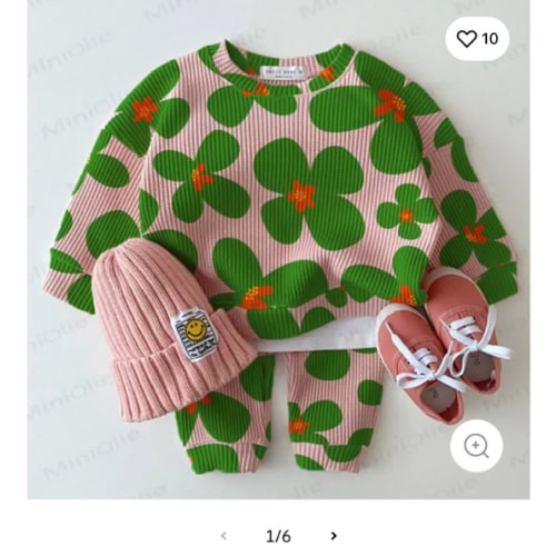 Baby Waffle Flower Pink 2-piece Set – MiniOlie