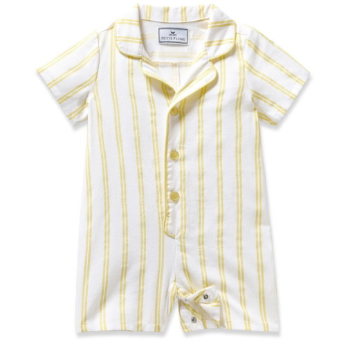 Baby's Twill Summer Romper in Sunny Stripe