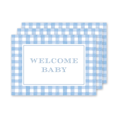 Gingham Blue Milestone Cards