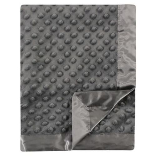 Hudson Baby Infant Baby Plush Mink Blanket, Charcoal, One Size