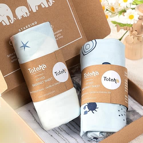 Bassinet Sheets Compatible with Baby Delight Beside Me Dreamer Bassinet, 33x20 for Baby Bedside Sleeper - Buttery Soft, Premium Stretchy Jersey Knit Sheets, 2 Pack