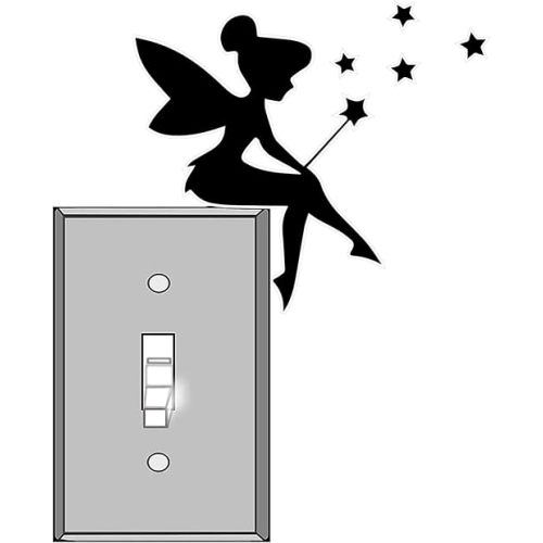 0105-2 Pack Sticker Card Lightswitch Vinyl Decal Sticker Tinkerbell Fairy – for Light Switch, outlets or Any Ledge - Wall, Vehicle, Computer, Home Decor, Bedrooms or Nursery
