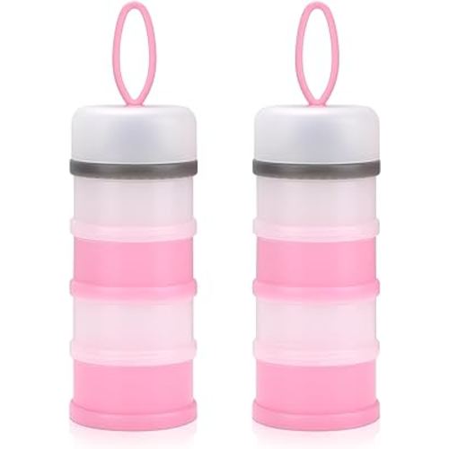 Accmor 2 Pack Baby Formula Dispenser On The Go, Stackable Formula Dispenser Formula Container to Go, Non-Spill Portable Milk Powder Kids Snack Storage Container, BPA Free