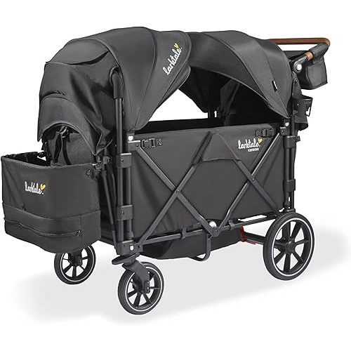 Larktale Caravan V3 Stroller, 2-Seater Kids Wagon, 207 lb Capacity, Byron Black