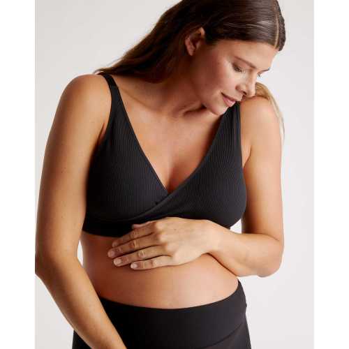 Seamless Crossover Nursing & Lounge Bra (2-pack) in Black