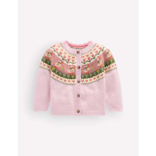 Fair Isle Cardigan - Chalk Pink Geese Fair Isle | Boden USA (3-6 months)