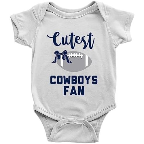 GKrepps Cutest Cowboys Fan Baby Boy Girl Onesie Newborn Organic Bodysuit Romper
