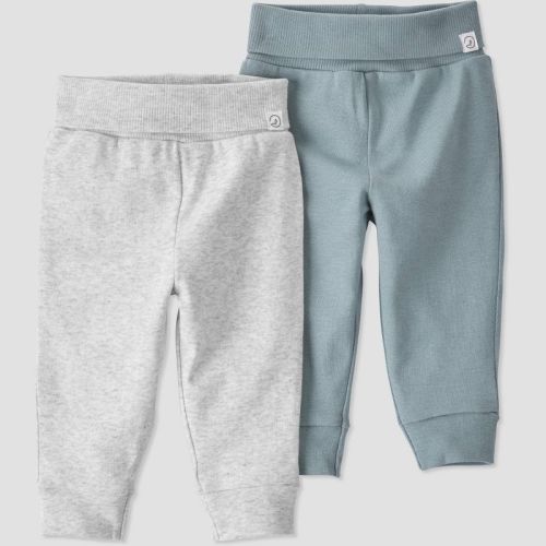 Baby 2pk Organic Cotton Pants - little planet by carter's Gray/Blue