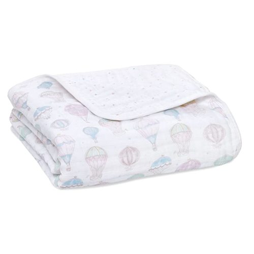 aden + anais 100% Organic Cotton Muslin Baby Blanket Crib Bedding for Newborn Baby and Toddler, Nursery Blanket for Boys and Girls, Baby Registry and Shower Gift - Above The Clouds