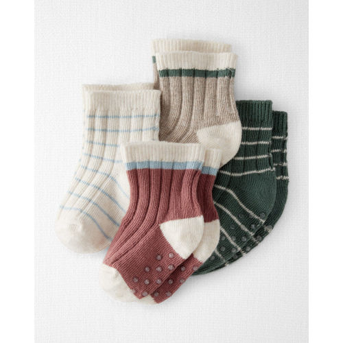 Baby 4-Pack No-Slip Socks Made with Organic Cotton - Little Planet | Carter's